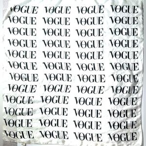 Vogue silk White and Black Scarf letters 100% Pure Silk